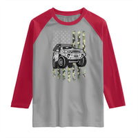 Camouflage American Flag UTV Side By Side SXS Off Road Car Raglan Shirt - Wonder Print Shop