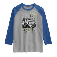 Camouflage American Flag UTV Side By Side SXS Off Road Car Raglan Shirt - Wonder Print Shop