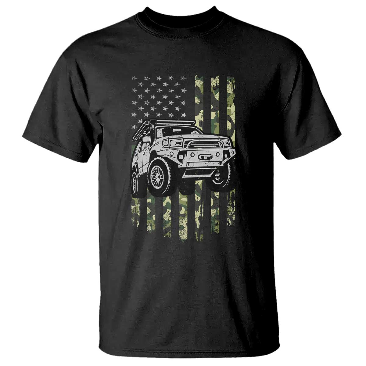 Camouflage American Flag UTV Side By Side SXS Off Road Car T Shirt - Wonder Print Shop
