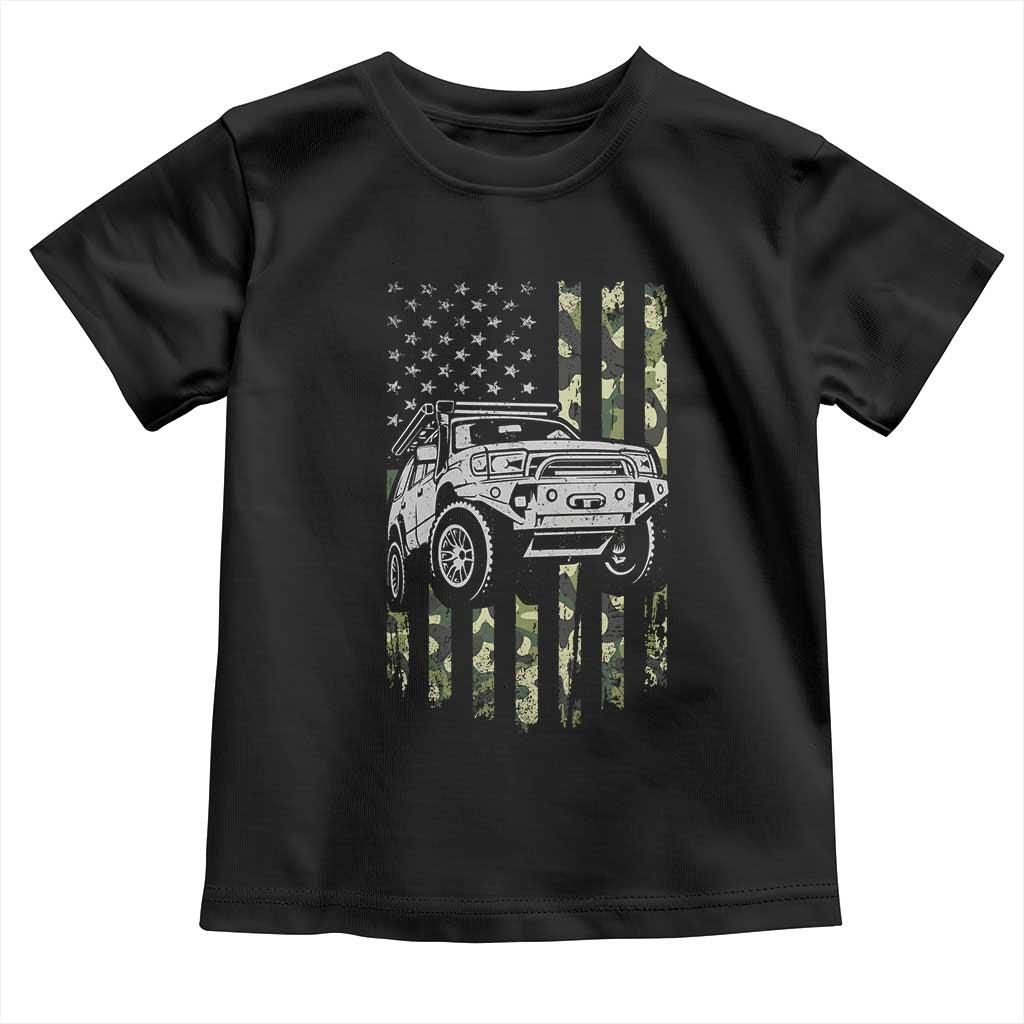 Camouflage American Flag UTV Side By Side SXS Off Road Car Toddler T Shirt - Wonder Print Shop
