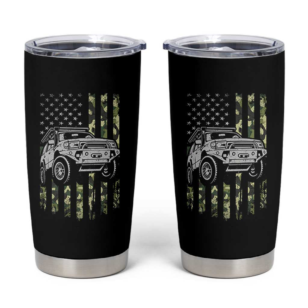 Camouflage American Flag UTV Side By Side SXS Off Road Car Tumbler Cup - Wonder Print Shop