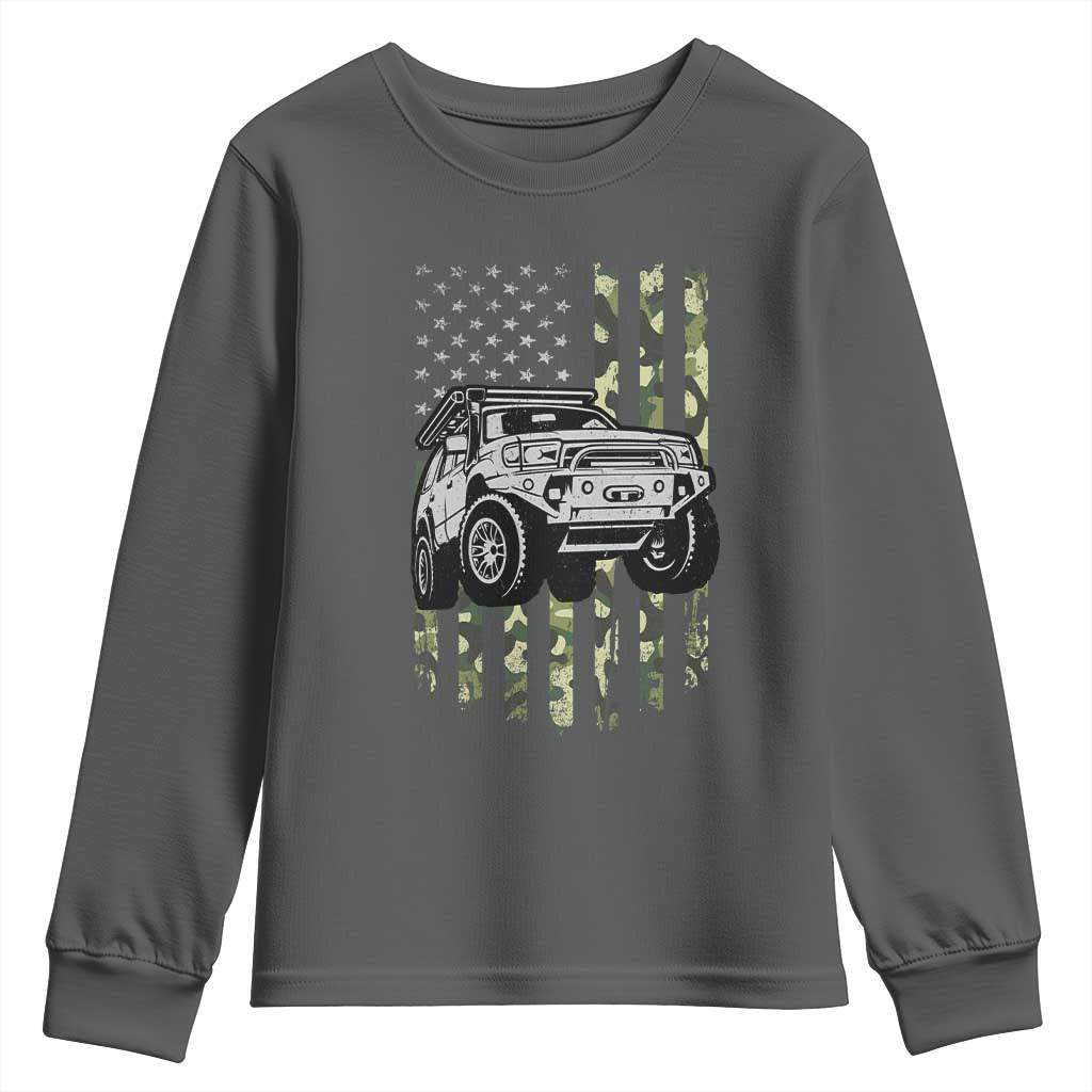 Camouflage American Flag UTV Side By Side SXS Off Road Car Youth Sweatshirt - Wonder Print Shop