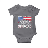 Life Is Better Off Road Car Baby Onesie American Flag Mountain Adventure - Wonder Print Shop