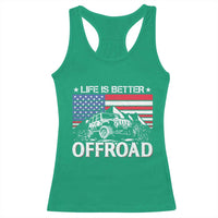 Life Is Better Off Road Car Racerback Tank Top American Flag Mountain Adventure - Wonder Print Shop