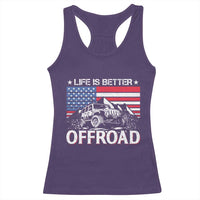 Life Is Better Off Road Car Racerback Tank Top American Flag Mountain Adventure - Wonder Print Shop