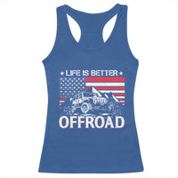 Life Is Better Off Road Car Racerback Tank Top American Flag Mountain Adventure - Wonder Print Shop