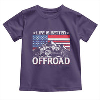 Life Is Better Off Road Car Toddler T Shirt American Flag Mountain Adventure - Wonder Print Shop