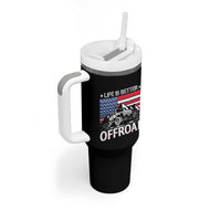 Life Is Better Off Road Car Tumbler With Handle American Flag Mountain Adventure - Wonder Print Shop