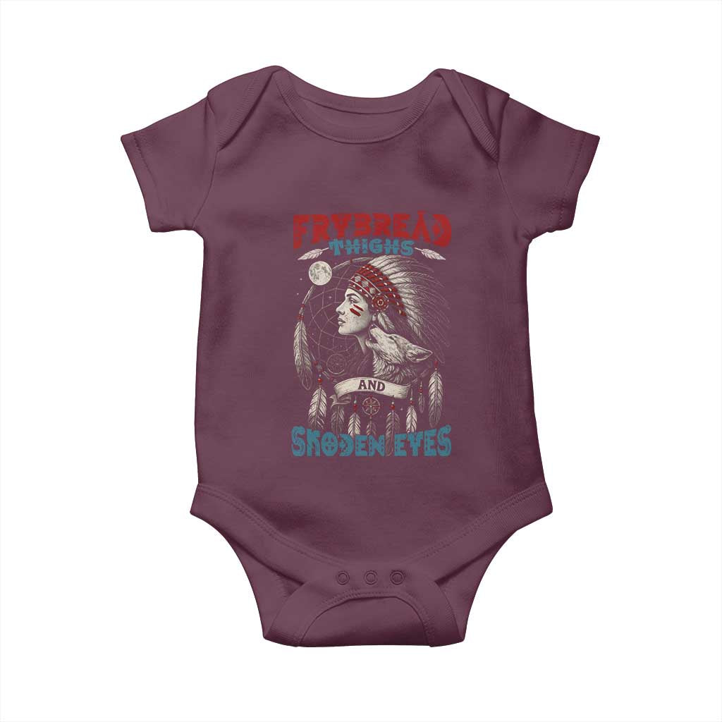 Native American Women Baby Onesie Frybread Thighs Skoden Eyes Dreamcatcher - Wonder Print Shop