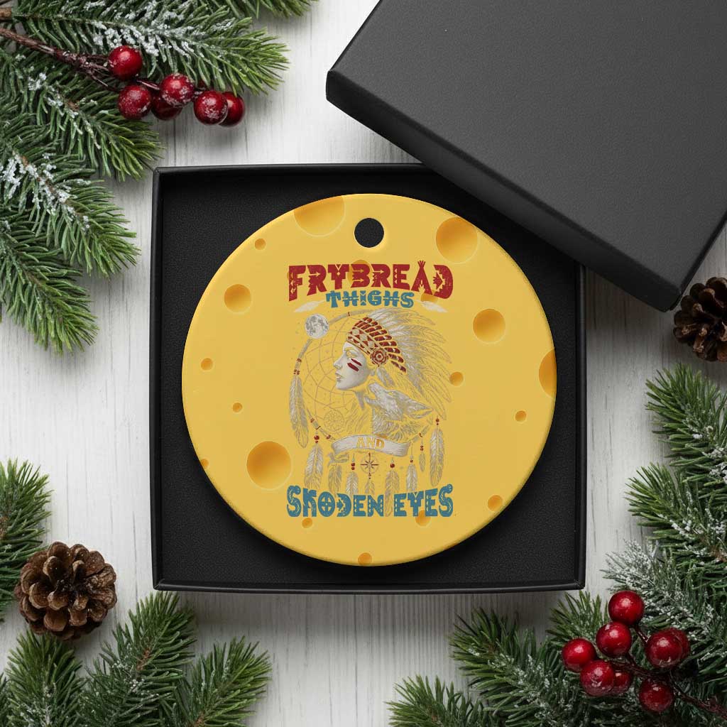 Native American Women Ceramic Ornament Frybread Thighs Skoden Eyes Dreamcatcher