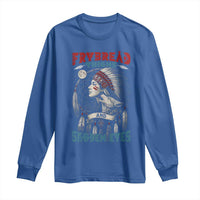 Native American Women Long Sleeve Shirt Frybread Thighs Skoden Eyes Dreamcatcher - Wonder Print Shop