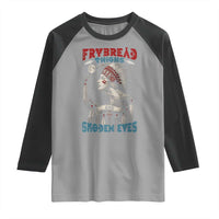 Native American Women Raglan Shirt Frybread Thighs Skoden Eyes Dreamcatcher - Wonder Print Shop