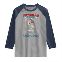 Native American Women Raglan Shirt Frybread Thighs Skoden Eyes Dreamcatcher - Wonder Print Shop