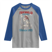 Native American Women Raglan Shirt Frybread Thighs Skoden Eyes Dreamcatcher - Wonder Print Shop