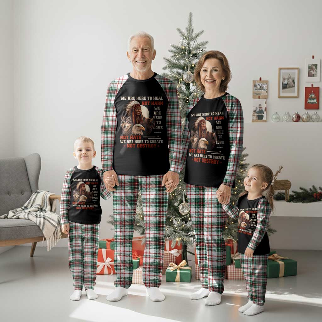 Native American Plaid Pajama Set We Are Here To Heal Not Harm We Are Here To Love Not Hate