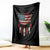 Native American Vintage Feathers USA Flag Throw Blanket - Wonder Print Shop
