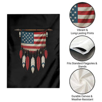 Native American Vintage Feathers USA Flag Garden Flag - Wonder Print Shop