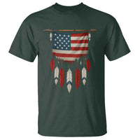Native American Vintage Feathers USA Flag T Shirt - Wonder Print Shop