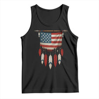 Native American Vintage Feathers USA Flag Tank Top - Wonder Print Shop