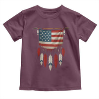 Native American Vintage Feathers USA Flag Toddler T Shirt - Wonder Print Shop