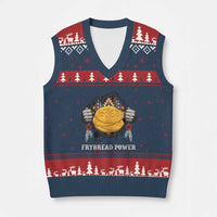 Frybread Power V-Neck Knit Sweater Vest Native American Indian Food - Wonder Print Shop