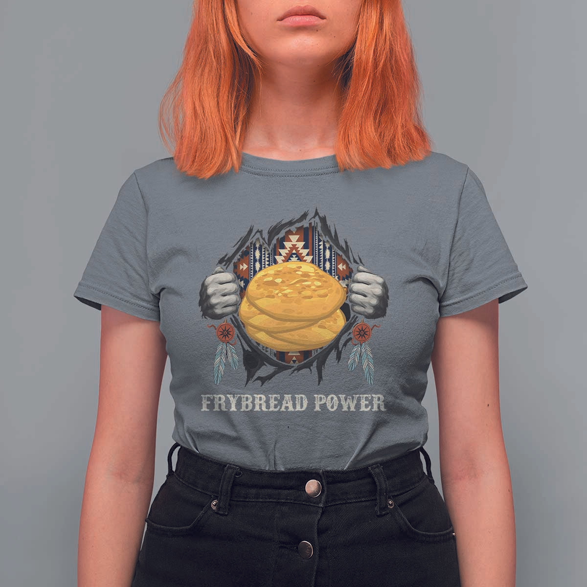 Frybread Power T Shirt For Women Native American Indian Food - Wonder Print Shop