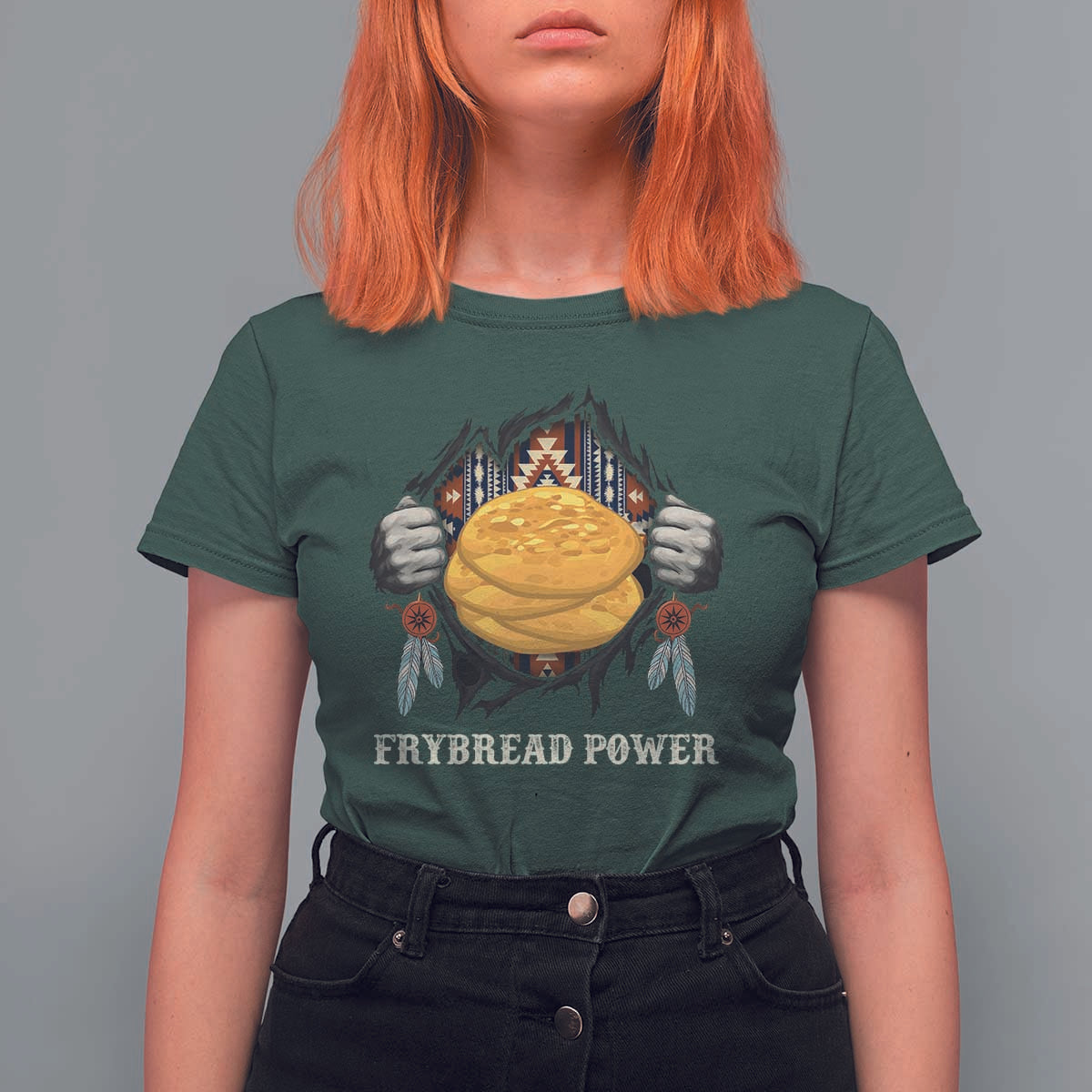 Frybread Power T Shirt For Women Native American Indian Food - Wonder Print Shop