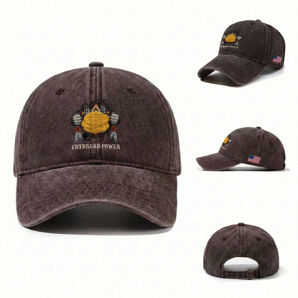 Frybread Power Washed Cotton Baseball Cap Native American Indian Food