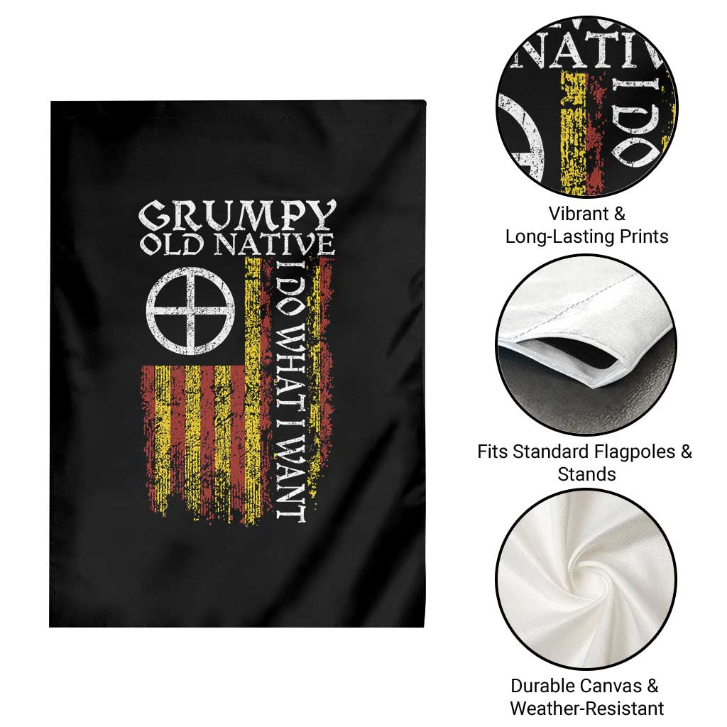 Funny Native American Garden Flag Grumpy Old Native I Do What I Want American Flag - Wonder Print Shop