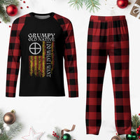 Funny Native American Plaid Pajama Set Grumpy Old Native I Do What I Want American Flag