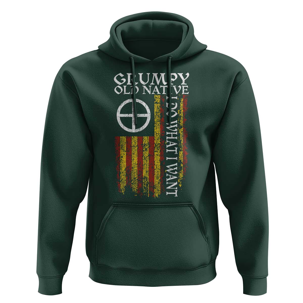 Funny Native American Hoodie Grumpy Old Native I Do What I Want American Flag - Wonder Print Shop