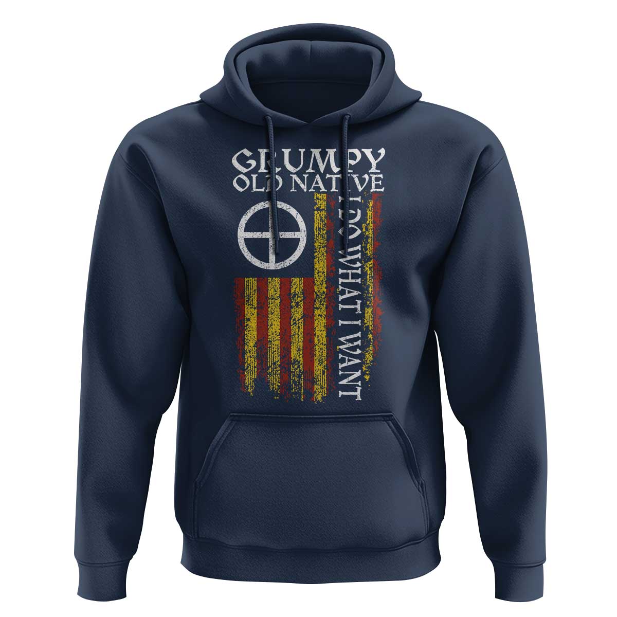 Funny Native American Hoodie Grumpy Old Native I Do What I Want American Flag - Wonder Print Shop