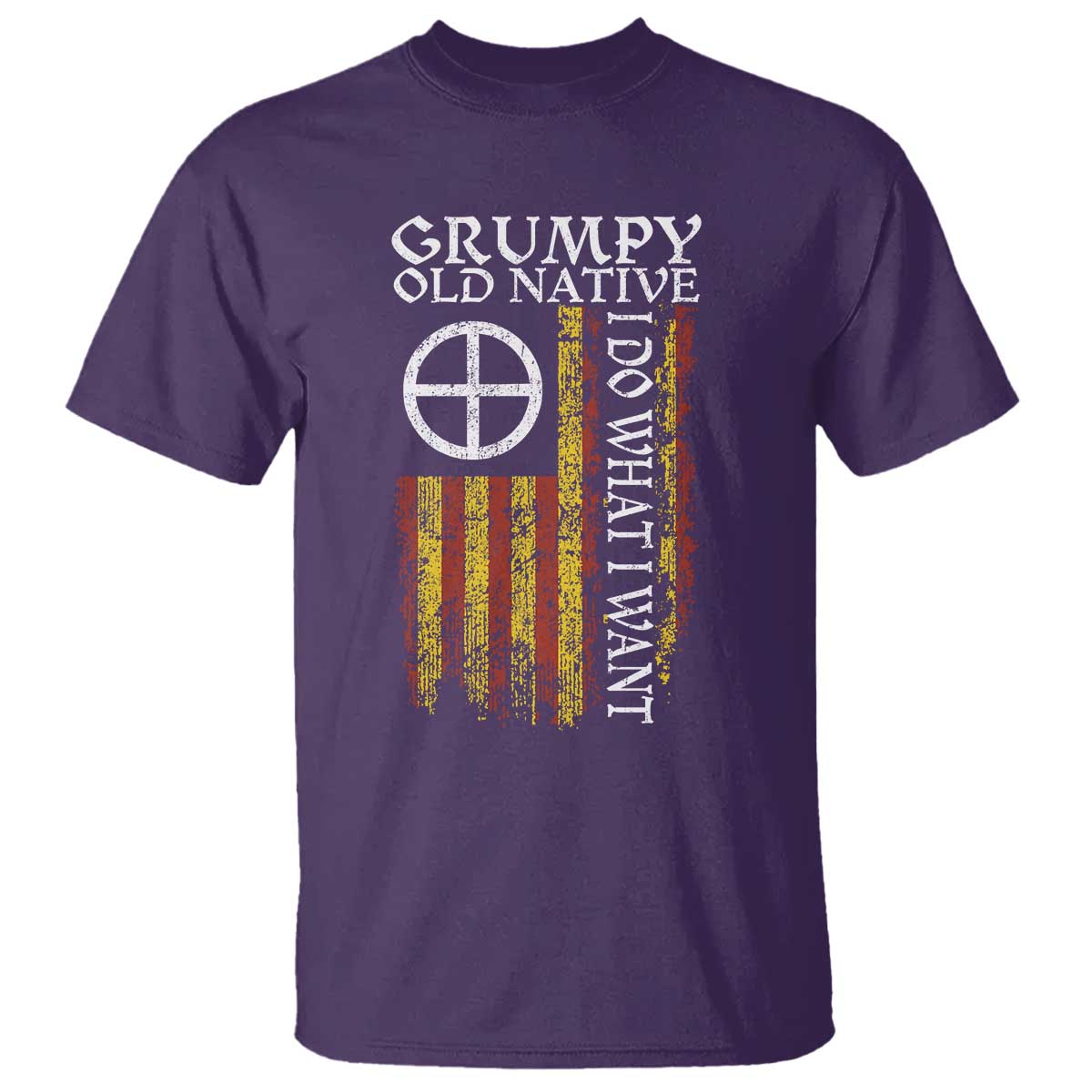 Funny Native American T Shirt Grumpy Old Native I Do What I Want American Flag - Wonder Print Shop