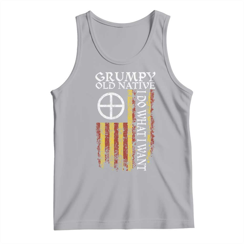 Funny Native American Tank Top Grumpy Old Native I Do What I Want American Flag - Wonder Print Shop