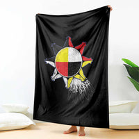 Oglala Lakota Native American Medicine Wheel Feathers Throw Blanket - Wonder Print Shop