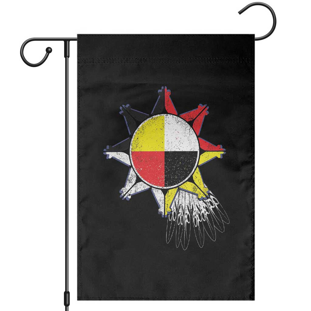 Oglala Lakota Native American Medicine Wheel Feathers Garden Flag - Wonder Print Shop