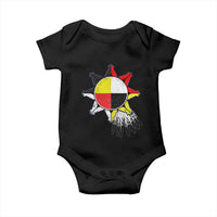 Oglala Lakota Native American Medicine Wheel Feathers Baby Onesie - Wonder Print Shop