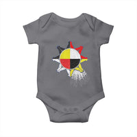 Oglala Lakota Native American Medicine Wheel Feathers Baby Onesie - Wonder Print Shop