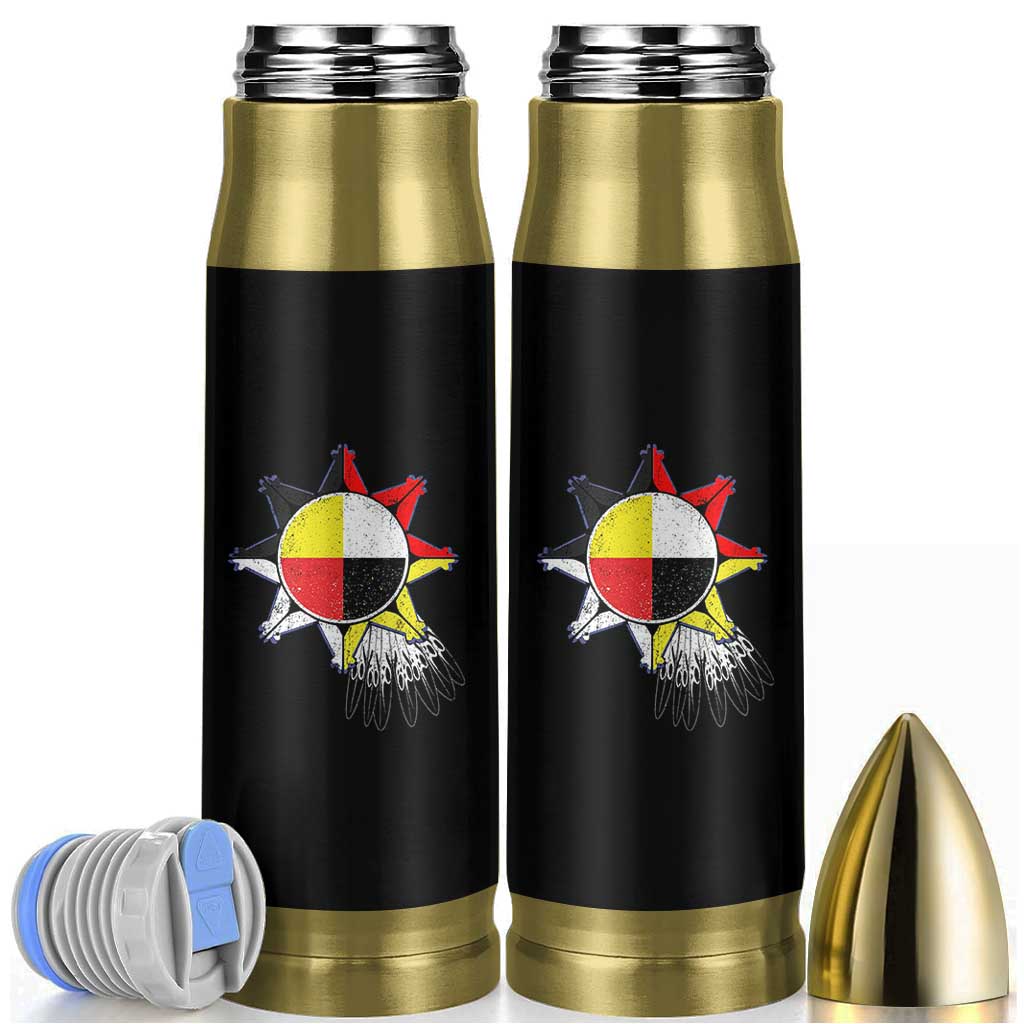 Oglala Lakota Native American Medicine Wheel Feathers Bullet Tumbler - Wonder Print Shop