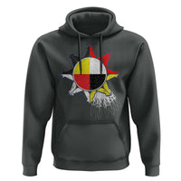 Oglala Lakota Native American Medicine Wheel Feathers Hoodie - Wonder Print Shop