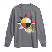 Oglala Lakota Native American Medicine Wheel Feathers Long Sleeve Shirt - Wonder Print Shop