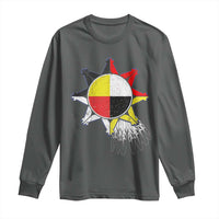 Oglala Lakota Native American Medicine Wheel Feathers Long Sleeve Shirt - Wonder Print Shop