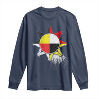 Oglala Lakota Native American Medicine Wheel Feathers Long Sleeve Shirt - Wonder Print Shop
