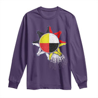 Oglala Lakota Native American Medicine Wheel Feathers Long Sleeve Shirt - Wonder Print Shop