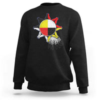 Oglala Lakota Native American Medicine Wheel Feathers Sweatshirt - Wonder Print Shop