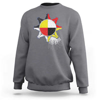 Oglala Lakota Native American Medicine Wheel Feathers Sweatshirt - Wonder Print Shop