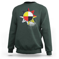 Oglala Lakota Native American Medicine Wheel Feathers Sweatshirt - Wonder Print Shop