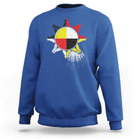 Oglala Lakota Native American Medicine Wheel Feathers Sweatshirt - Wonder Print Shop