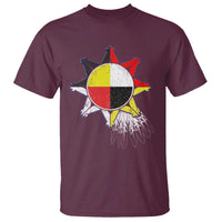 Oglala Lakota Native American Medicine Wheel Feathers T Shirt - Wonder Print Shop