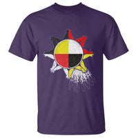 Oglala Lakota Native American Medicine Wheel Feathers T Shirt - Wonder Print Shop